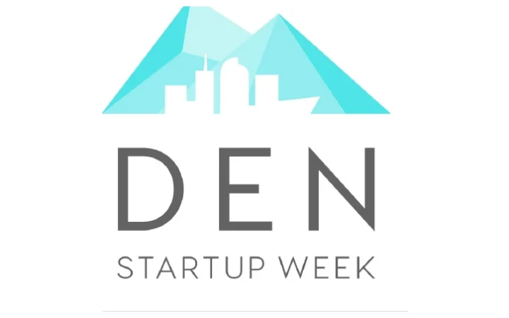 Denver Startup Week logo with a mountain and city skyline.