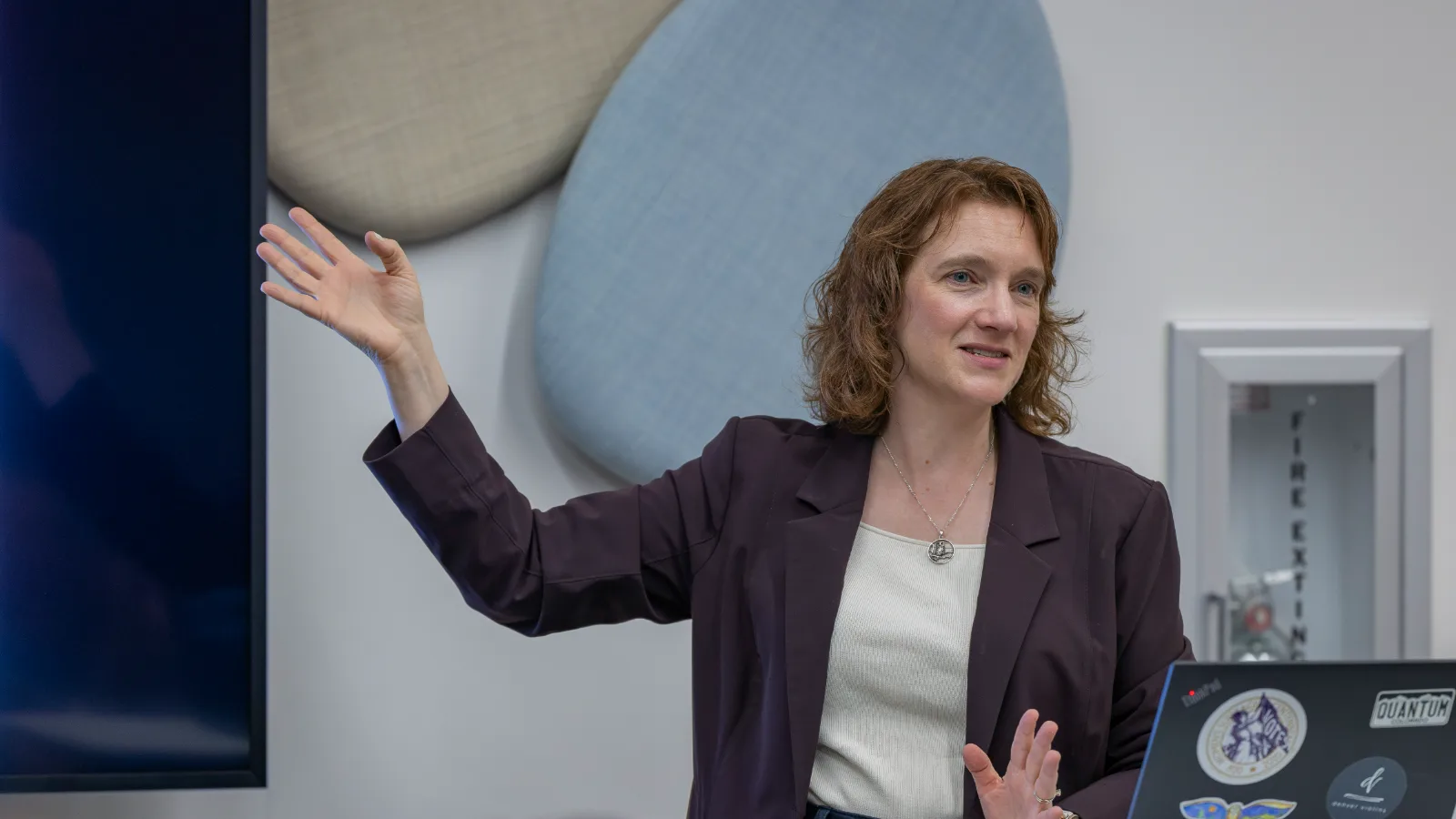 Tanya Ramond, MBA, PhD presenting on quantum technology commercialization at Boulder Startup Week 2026 in Colorado.